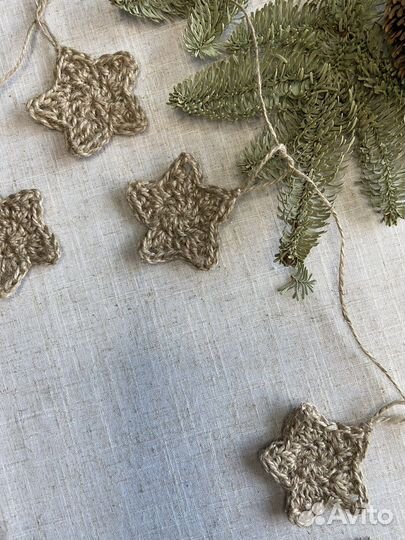 Новая текстильная гирлянда 2 м «Звезды»