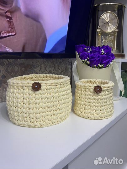 Вязанные корзинки ручной работы подарок