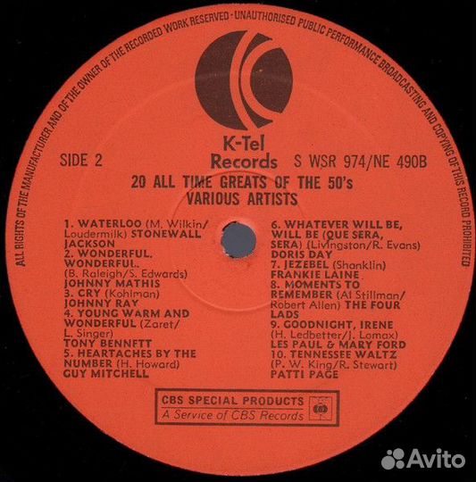 Виниловые пластинки 20 All Time Greats Of The 50's