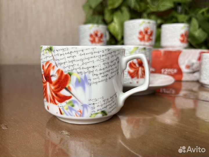 Чайный сервиз, набор 12 предметов, новый