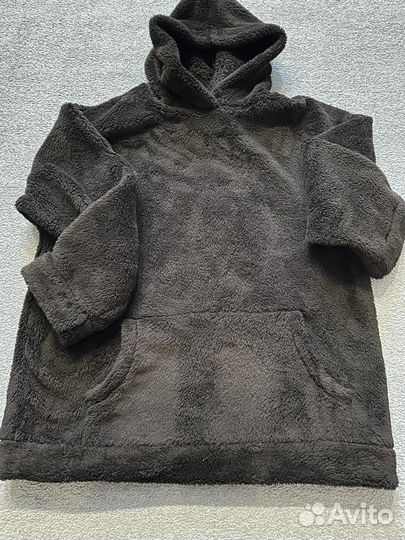 Худи черный плюшевый