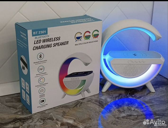 Беспроводная зарядка ночник rgb колонка iPhone