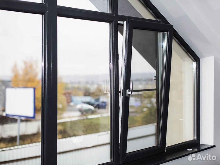 Ремонт окон, стеклопакет Однокамерный RAL85099