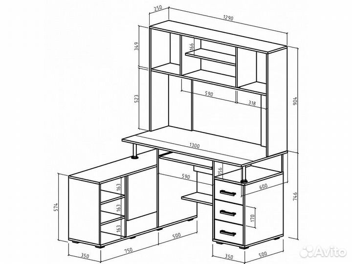 Угловой компьютерный стол венге