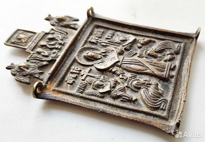 Икона меднолитая. спас смоленский