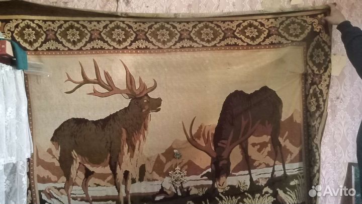 Ковер(гобелен) СССР олени мягкий плюш