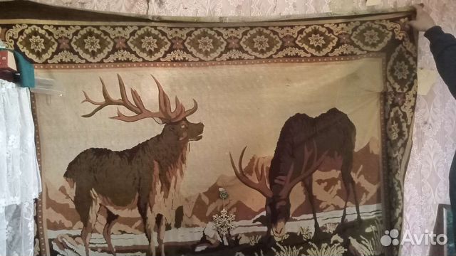Ковер(гобелен) СССР олени мягкий плюш