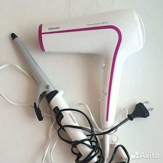 Фен для волос philips, плойка supra