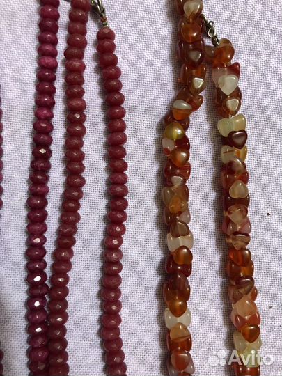 Бусы халцедон,кварц,флюорит,цетрин