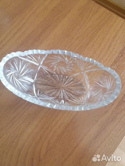 Хрустальная конфетница/ладья/салатник СССР