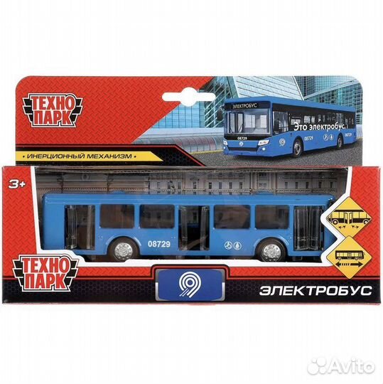 Металлическая инерционная модель «Электробус»