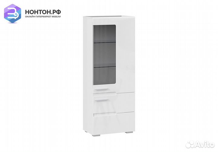 Шкаф для посуды Фьюжн белый глянец / белый