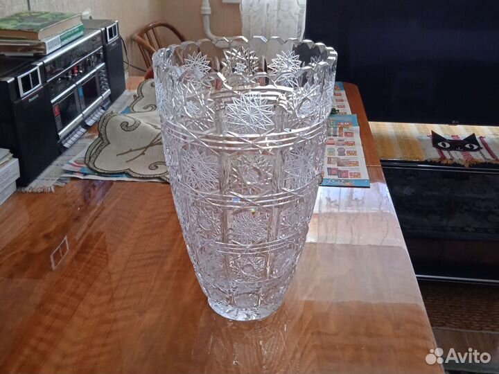 Хрустальные вазы 30 см СССР и Польша