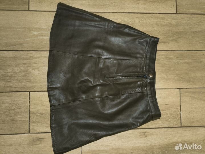 Кожаная мини-юбка разм. 44-46