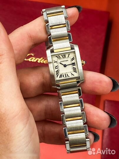 Часы cartier - tank française steel AND gold