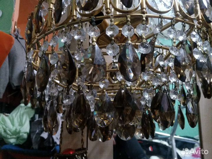 Люстра хрустальная потолочная бу