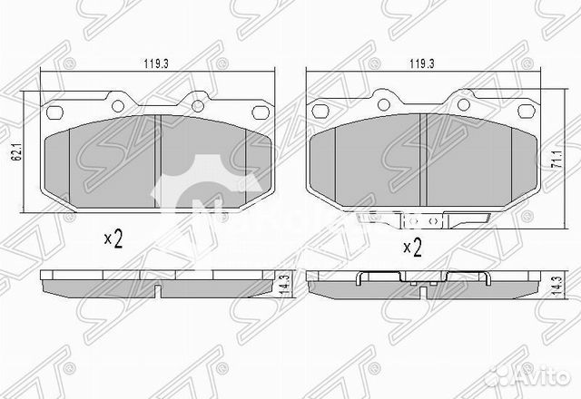 Колодки тормозные перед subaru impreza GD 00-07