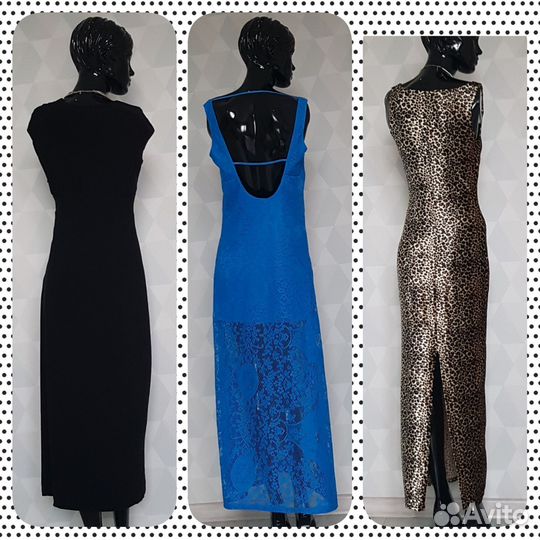 Платье,сарафан 46 48 леопард, синие, черное