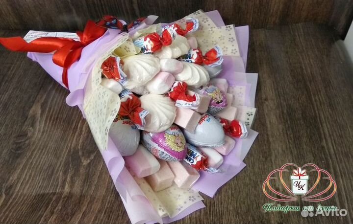 Съедобные букеты из зефира