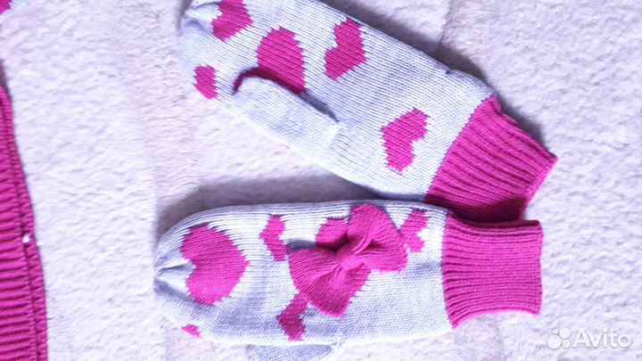 Новый комплект - шапка, шарф,варежки