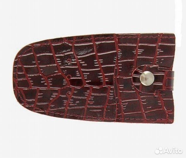 Ключница Премьер на кнопке кожа бордовый Россия