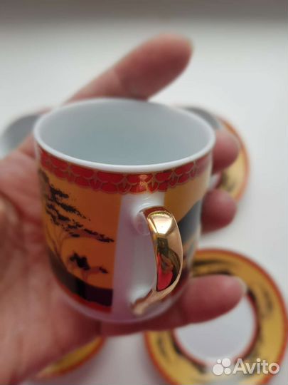 Чашки кофейные с блюдцами фарфор, 4 шт, Япония