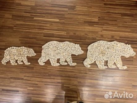 Панно из можжевельника Медведь