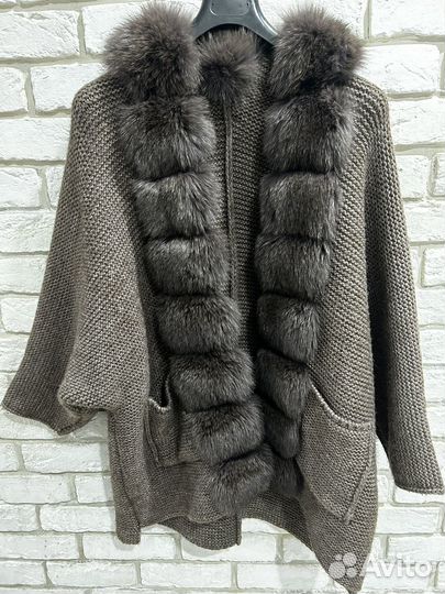 Кардиган с натуральным мехом