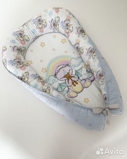 Кокон-гнездышко из Турецкого хлопка для мальчика