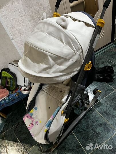 Детские санки коляска с колесами