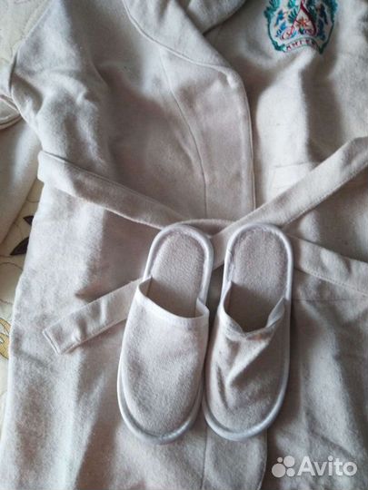 Новый детский байковый халат и тапочки