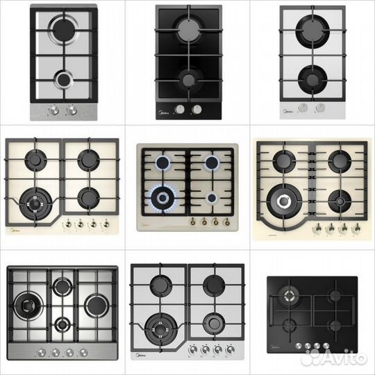 Варочная панель индукция, электро, газ midea