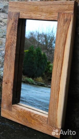 Рама для зеркала из массива дерева с живым краем