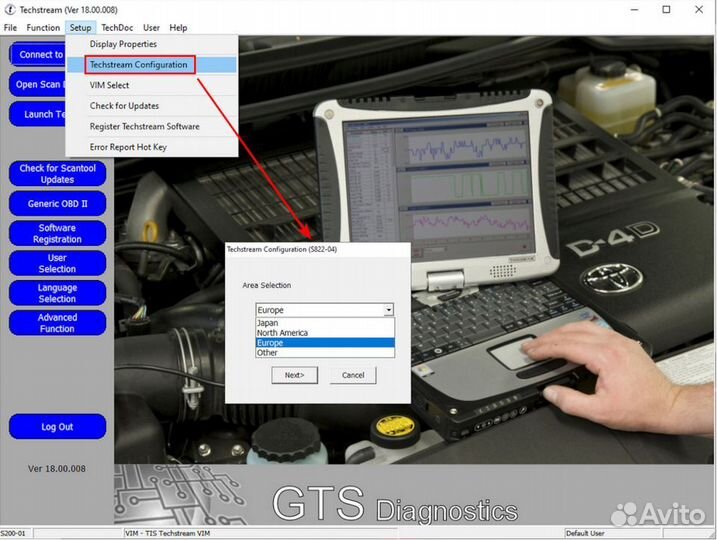 Автосканер toyota techstream lexus NEW V18.00.008