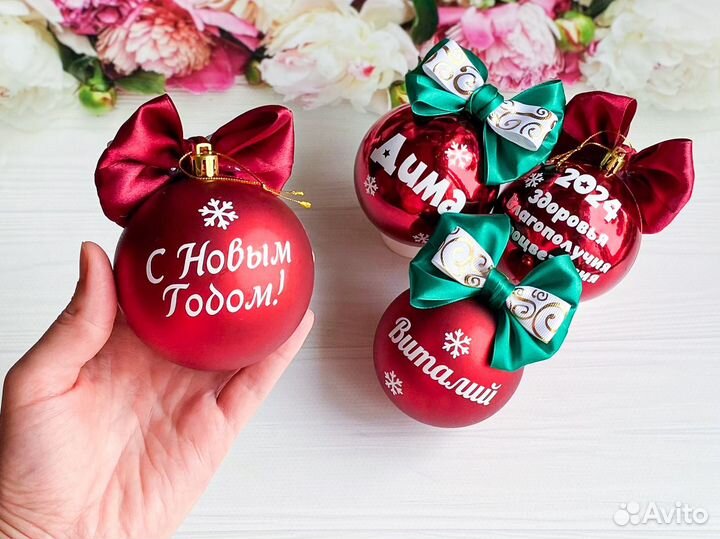 Елочные шары Именные Новогодние Своими руками