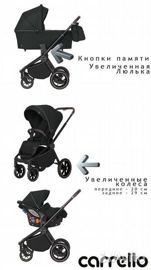 Коляска carrello Epica 2 в 1 Iron-Grey New 2023