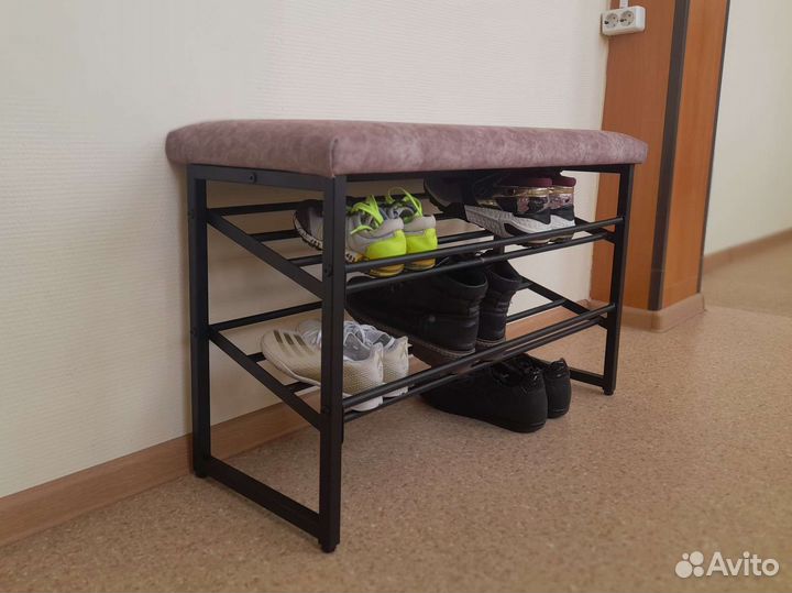 Обувница, подставка для обуви с мягким сиденьем