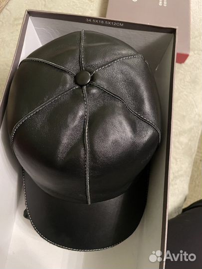 Кепка натуральная кожа