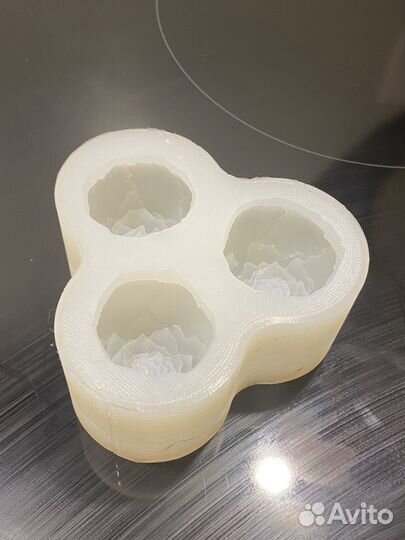 Силиконовая форма роза пион цветок 3 шт