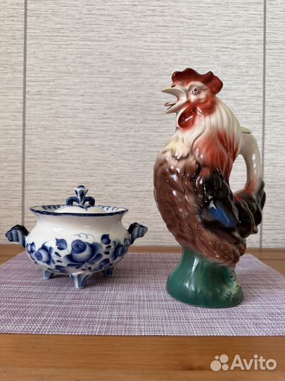 Кувшин Петух СССР сахарница гжель