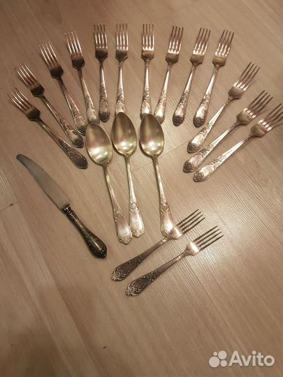 Вилки ложки нож мельхиор