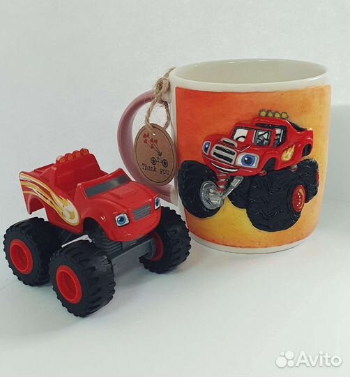 Кружка с декором полимерная глина