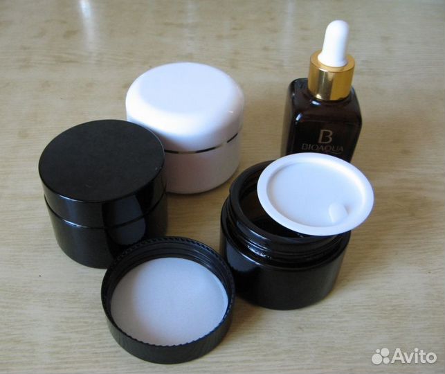 Баночки стекло пустые чистые из-под крема