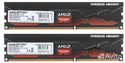 Оперативная память AMD Radeon R5 DDR3 8 Гб 1600 мг