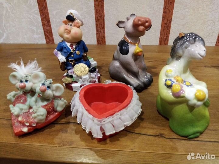 Венецианская маска, интерьерные фигурки - 6 шт