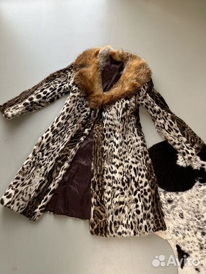 Шуба натуральна рысь с лисой винтаж