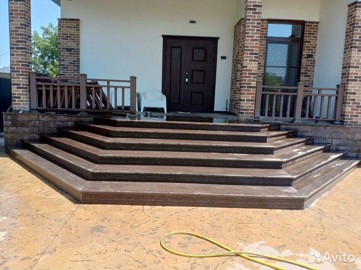 Монтаж дпк лестниц, пирил, терас