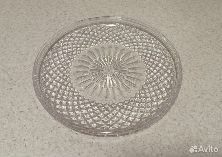 Кувшин со стаканом и блюдом, хрусталь СССР