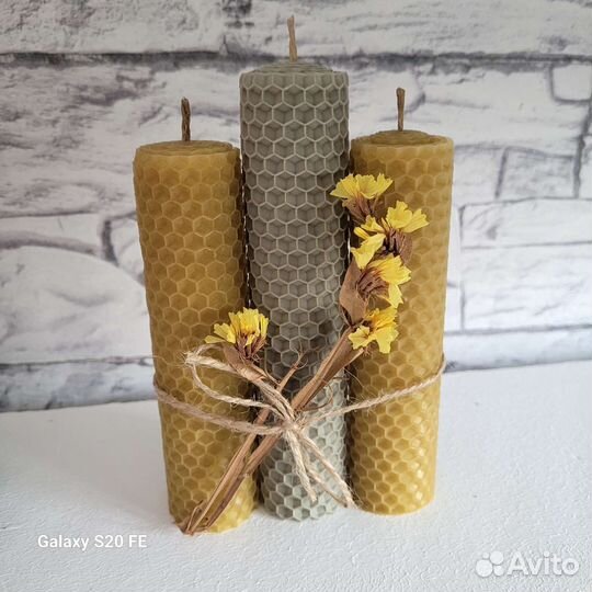 Свечи из натуральной вощины ручная работа
