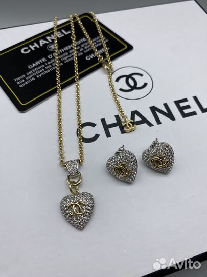 Комплект кулон и серьги chanel